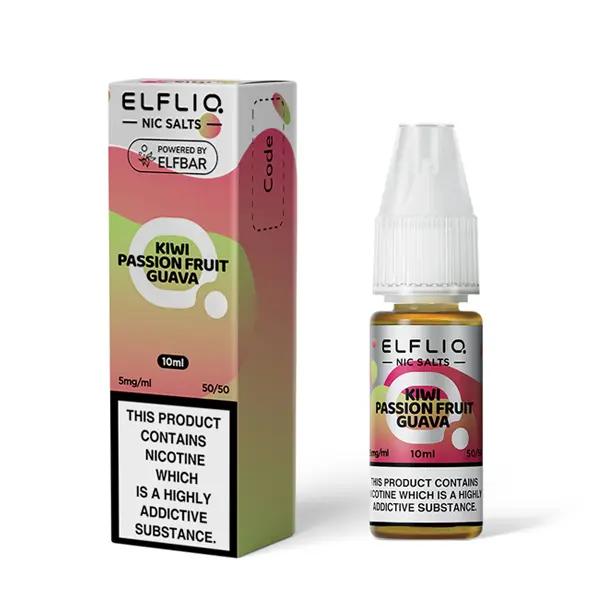 Product Image of Kiwi Passion Fruit Guava Nic Salt E-Liquid by Elf Bar Elfliq Salts 10ml